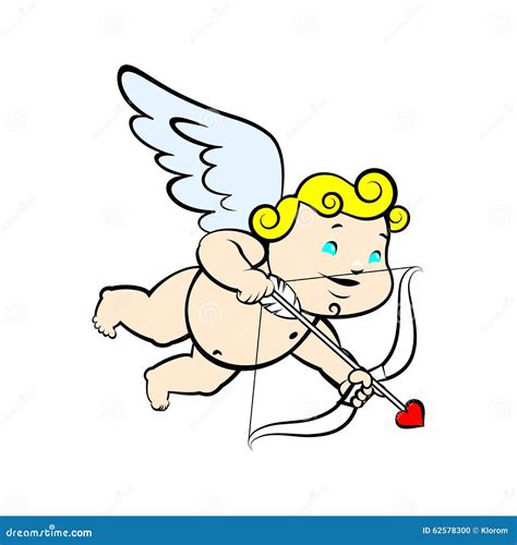 Angel With Bow And Arrow Vector Illustration 62578300