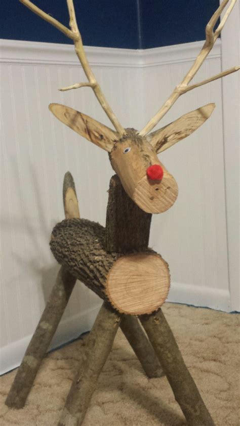 Log Reindeer By Thomas Donegan Wood Reindeer Christmas Wood Crafts Wood Log Crafts