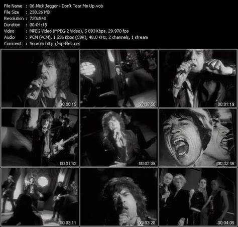 Mick Jagger Dont Tear Me Up Download Music Video Clip From Vob