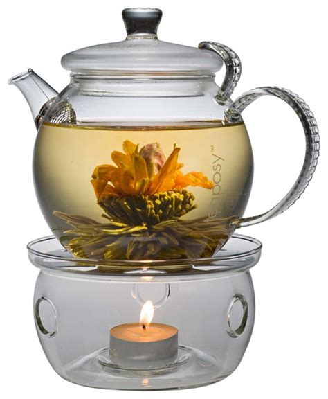 Heat resistant elegant glass tea pot set infuser teapot+warmer+6 double wall tea. Buy Teaposy Daydream Glass Teapot With Light My Fire ...