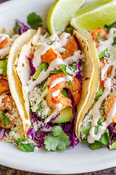 Shrimp Tacos Are Loaded With Shrimp Cabbage Avocado Cotija Cilantro