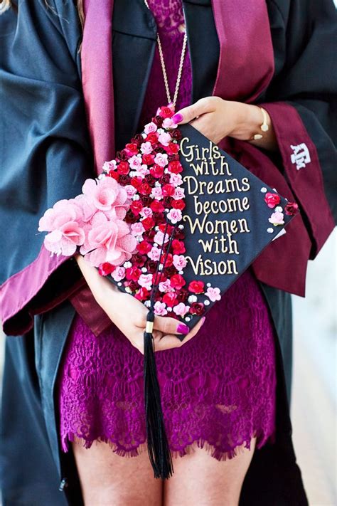texas aandm university graduation cap girls with dreams become women with vis… college