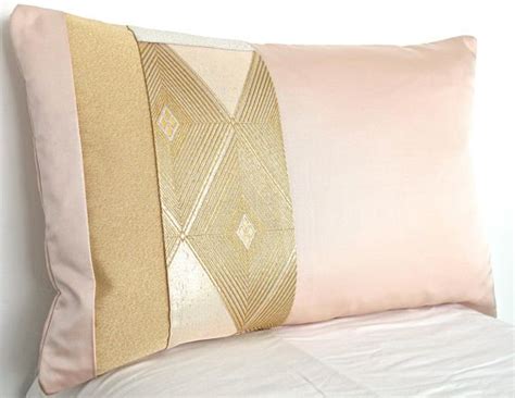 Luxury Decorative Pillow Cushion In Metallic Pink Gold And Etsy