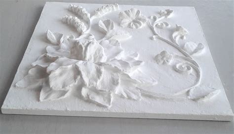 Plaster Wall Art Plaster Relief 3d Plaster Relief White Bas Etsy