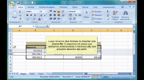 Excel 2007. 8.1. Insertar filas - YouTube