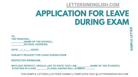 Leave Application Page 7 Of 10 Letters In English