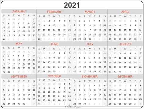 Printable 2021 Calendar 85x11 Free Printable 2021 Calendars