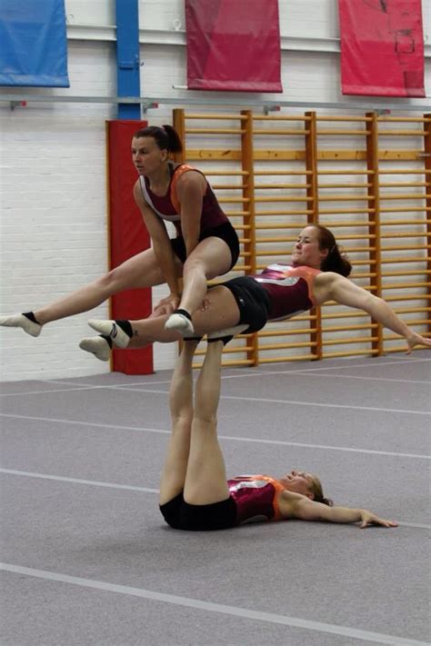 Acro Gymnastics Trio Acrobatic Gymnastics Trio Running Body Sports