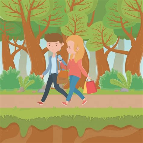 Free Vector Couple Of Woman And Man Cartoon