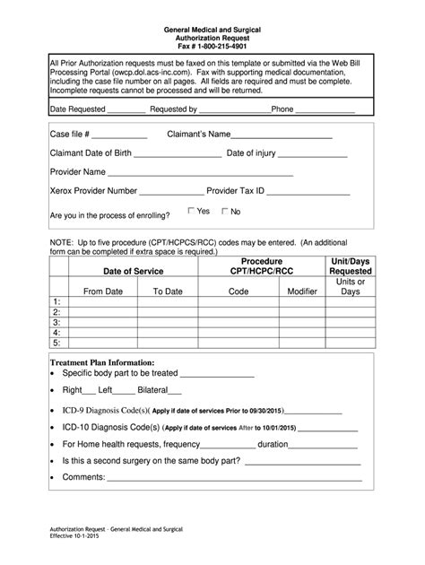 Owcp Prior Authorization Form Fill Out And Sign Online Dochub