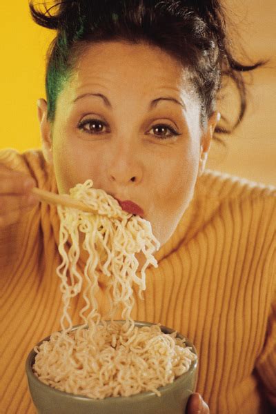Woman Eating Bowl Of Noodles Free Photo Download Freeimages