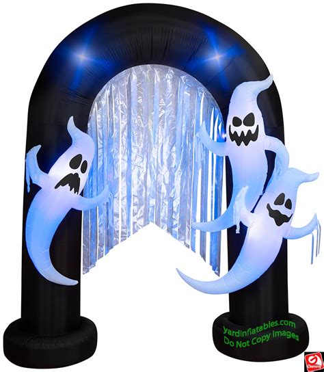 9 Gemmy Airblown Halloween Lightshow Short Circuit Ghost Archway Yard