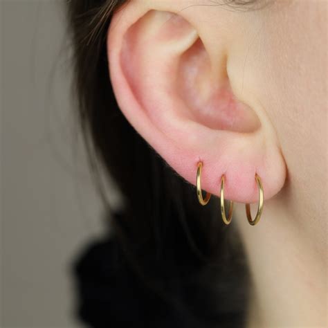 Cartilage Hoop Earrings Tiny Hoop Earrings Small Huggie Hoops Etsy