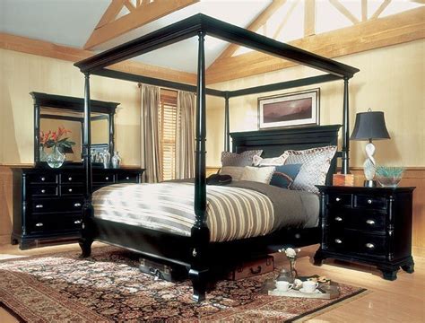 Baxton studio eleanor canopy queen bed. Magnussen Hastings King Size Four Poster Canopy Bed Set ...
