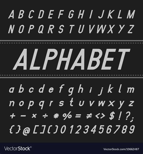 Alphabet Font Design Bold Italic Royalty Free Vector Image