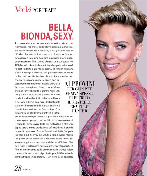 Scarlett Johansson In Voila Magazine Italy April 2017