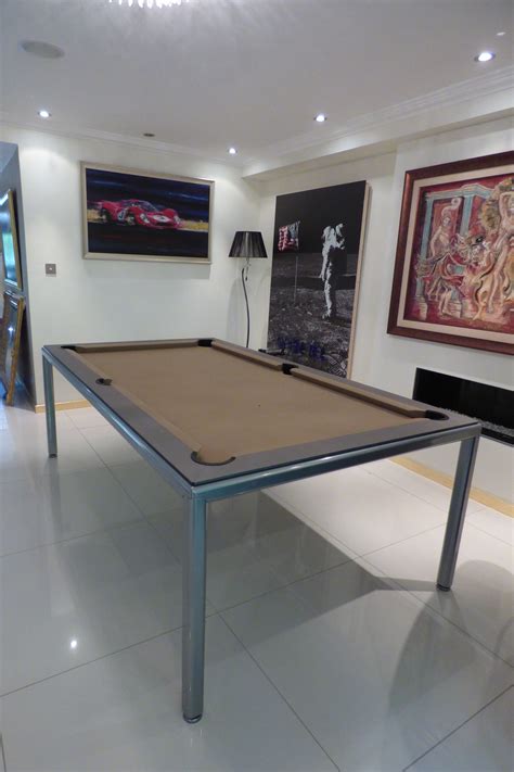 7ft American Slimline Pool Table In Our Metallic Frame Finish Oak P1