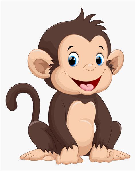 Little Monkey Illustration Cartoon Drawing Happy Clipart Cartoon