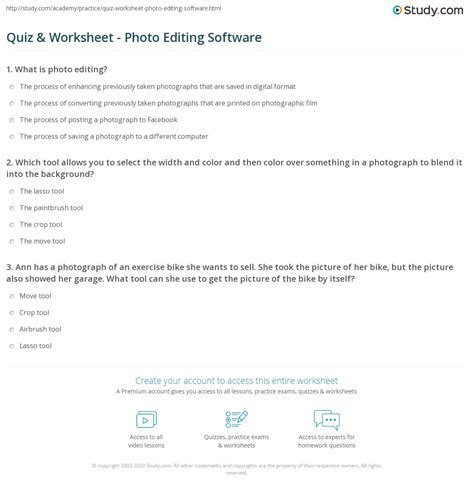 Quiz And Worksheet Photo Editing Software