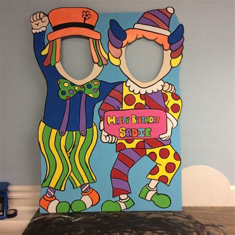 Carnival Photo Booth Prop Wooden Clown Standee And Balloon Etsy Carnival Photo Booths