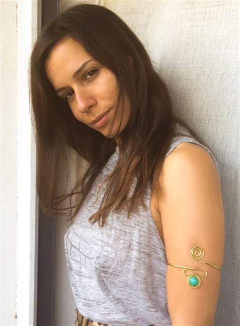 Gold Turquoise Armlet Upper Arm Cuff Brass Arm Bracelet Etsy