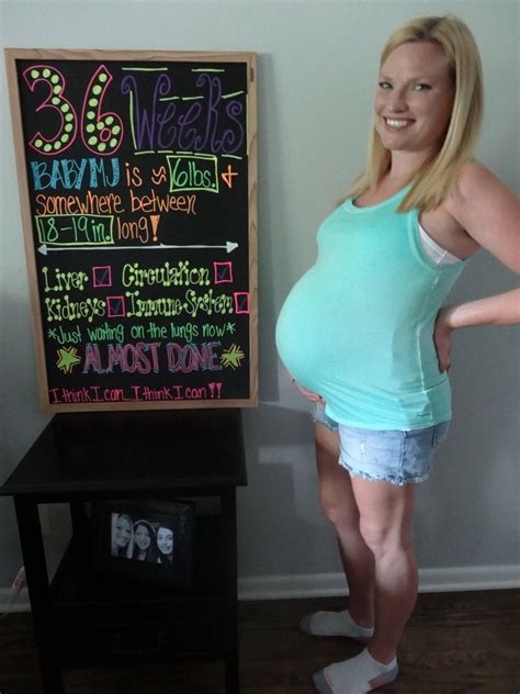 Baby Bump 36 Weeks Chalkboard Sign 36 Weeks Pregnant 36 Weeks