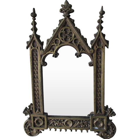 This meticulously crafted scrying mirror makes a stunning altarpiece or decoration above a fireplace or a mantel or bookshelf, especially with gothic. Antique c1880s Gilt Bronze Gothic Picture Frame, Mirror ...