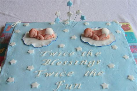 The baby shower desserts, of course! Twin Boys Baby Shower Cake - CakeCentral.com