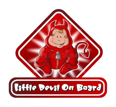Little Devil On Board Sign Stock Vector Illustration Of Mischievous