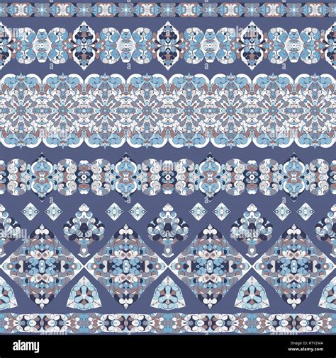 Seamless Ethnic Patterns For Border Repeated Oriental Motif For Fabric