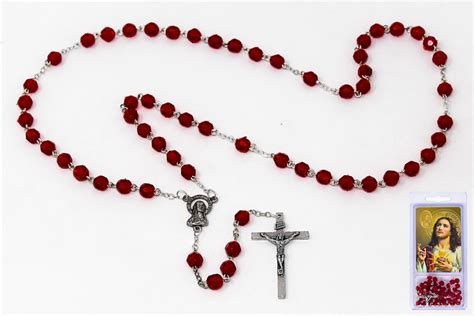 Direct From Lourdes Sacred Heart Of Jesus Rosary And Prayer Card With