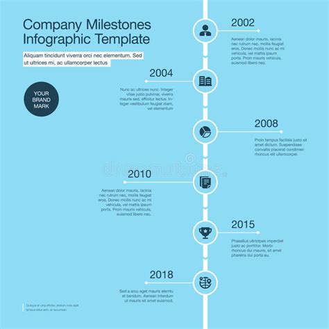 Infographic For Company Milestones Timeline Template With Circles Stock