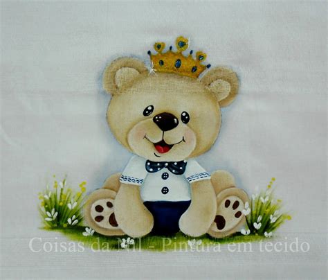 ursinho príncipe pintado em fralda de tecido imagens Pintura em