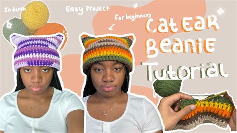 Crochet Cat Beanie Tutorial For Beginners Easy Projects Youtube