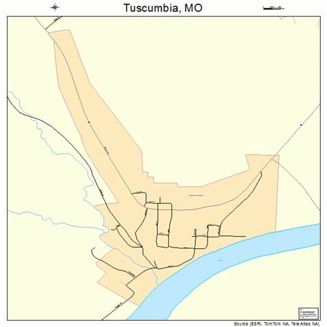 Tuscumbia Missouri Street Map 2974194
