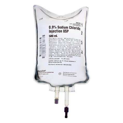 Baxter Sodium Chloride 0 9 For Intravenous IV Infusion 500ml Bag