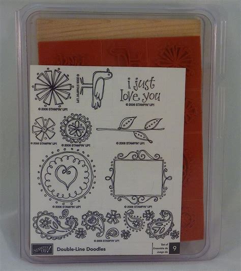Amazon Com Stampin Up DOUBLE LINE DOODLES Set Of Decorative Rubber Stamps Retired Arts