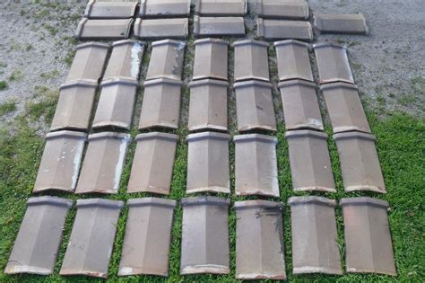 Parapet Wall Clay Tile Cap Coping Brick Ridge Roof Vtg Archetictural