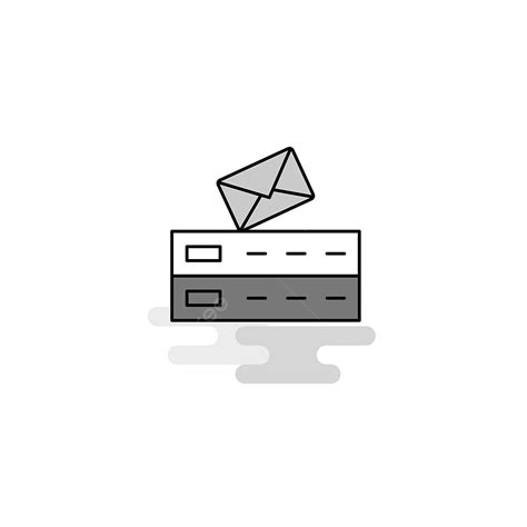 Email Flat Vector Design Images Email Web Icon Flat Line Filled Gray