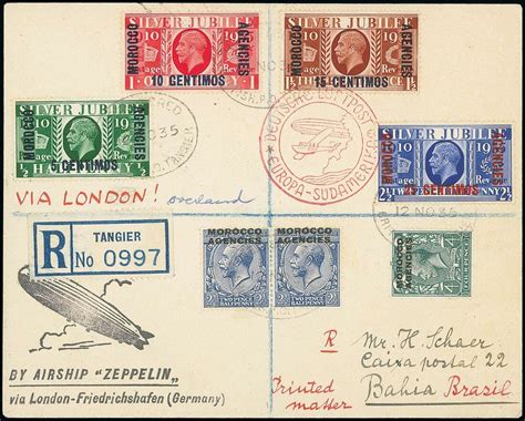 108 Morocco British Post Offices Tangier 1933 35 Zeppelin Selection