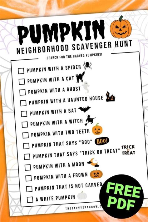 Pumpkin Scavenger Hunt For Kids Fun Neighborhood Halloween Activity