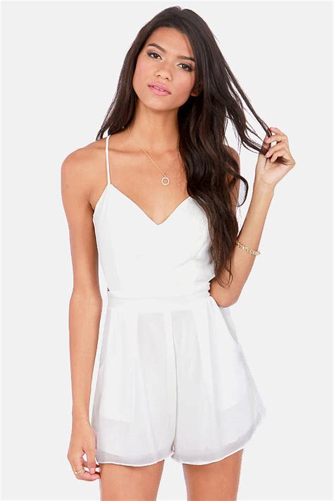 Cute Ivory Romper Backless Romper 4000 Lulus