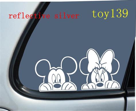 Fot Car Sticker Mickey And Minnie Mouse Peeking Vinyl Funny Car
