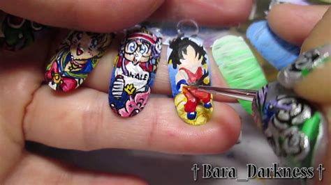 • #nails #acrylicnails #coffinnails #coffinnailshape #coffinshapenails… Acrylic painting Nail Art Goku (Dragon Ball) - YouTube