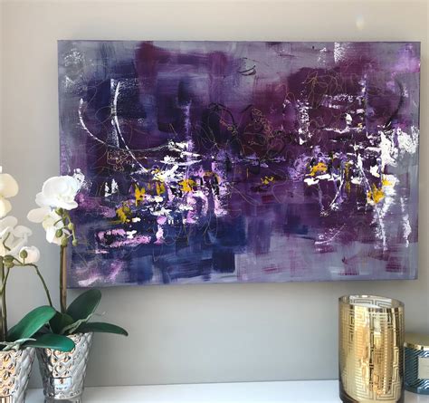 Shades Of Purple Original Abstract Art Painting Ready