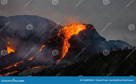 A Volcanic Eruption In Mt Fagradalsfjall In 2021 Southwest Iceland