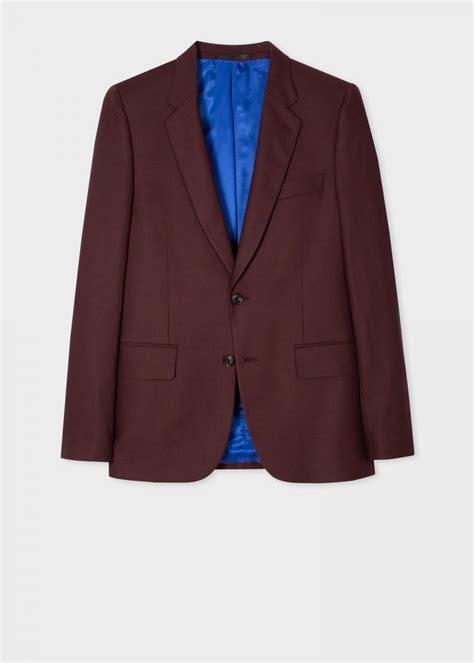 The Soho Mens Tailored Fit Burgundy Wool Suit Colour Label Mens