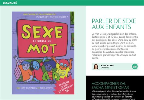 Parler De Sexe Aux Enfants La Presse