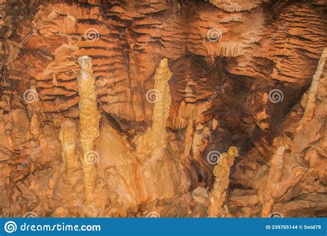 Abstract Drawing Of An Underground Cave With Stalactites And