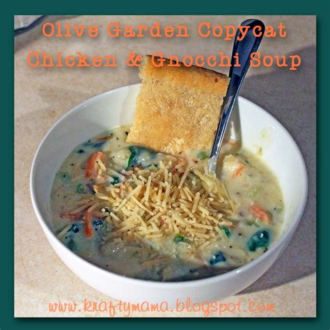 Have a filling zesty meal with olive garden's chicken piccata. kraf*T*y mama: Copycat Olive Garden Chicken and Gnocchi Soup